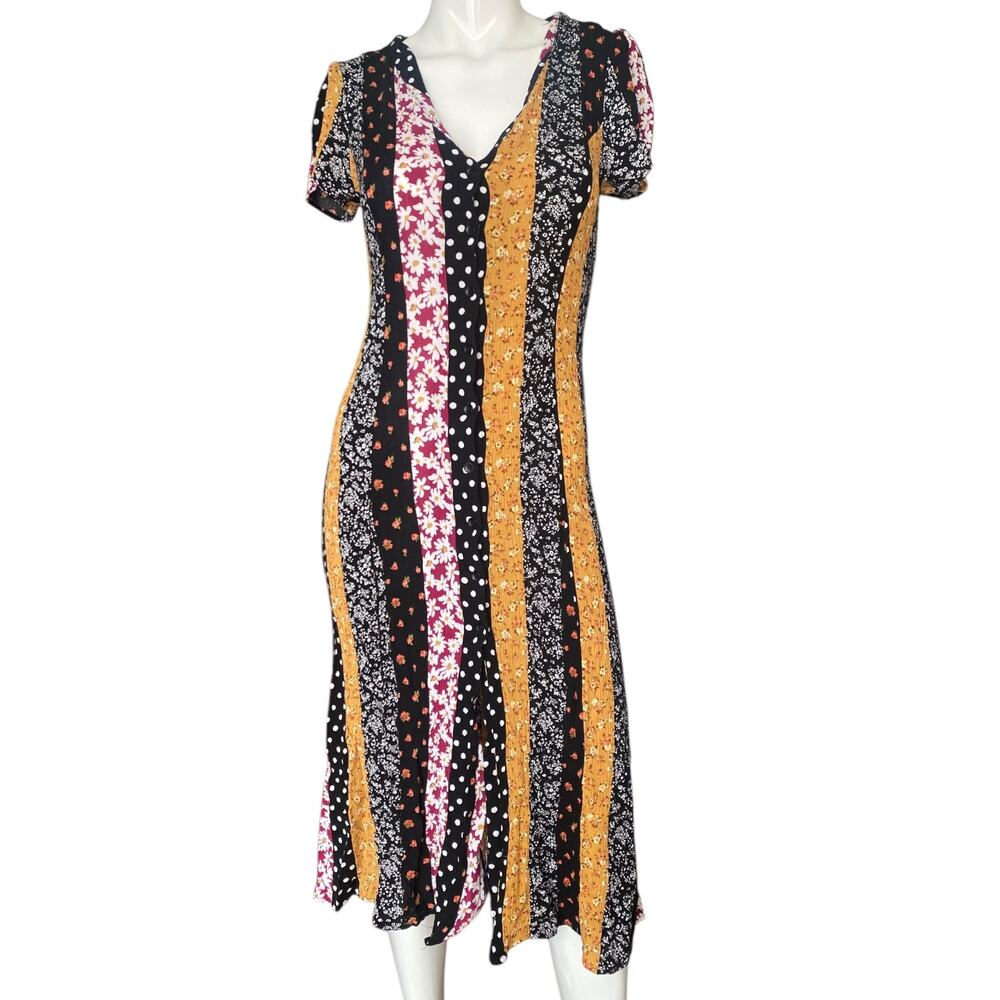 Boho Floral Multi-Design Midi Dress Small